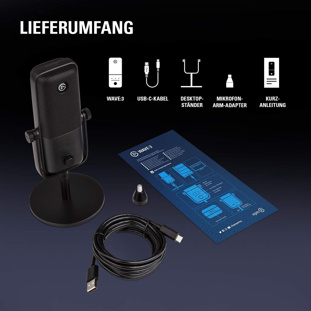 Wave:3 USB Condenser Microphone for Streaming