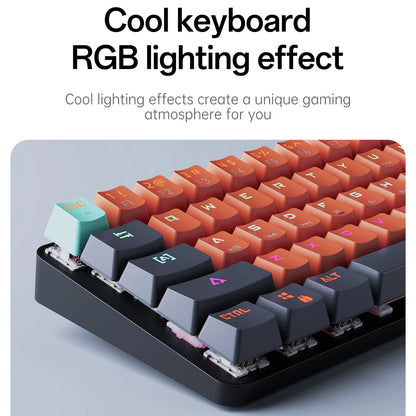 MKA610 USB Mini Mechanical Gaming Wired Keyboard Red Switch 61 Key Gamer for Computer PC Laptop Detachable Cable